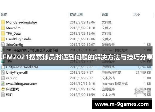 FM2021搜索球员时遇到问题的解决方法与技巧分享