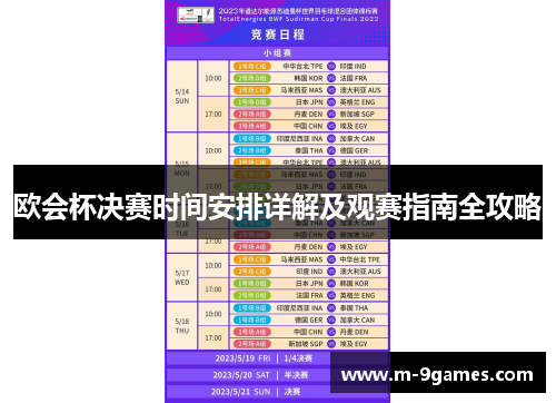 欧会杯决赛时间安排详解及观赛指南全攻略 欧会杯决赛时间安排详解及观赛指南全攻略