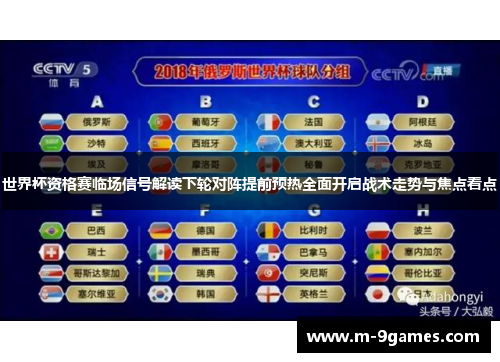 世界杯资格赛临场信号解读下轮对阵提前预热全面开启战术走势与焦点看点